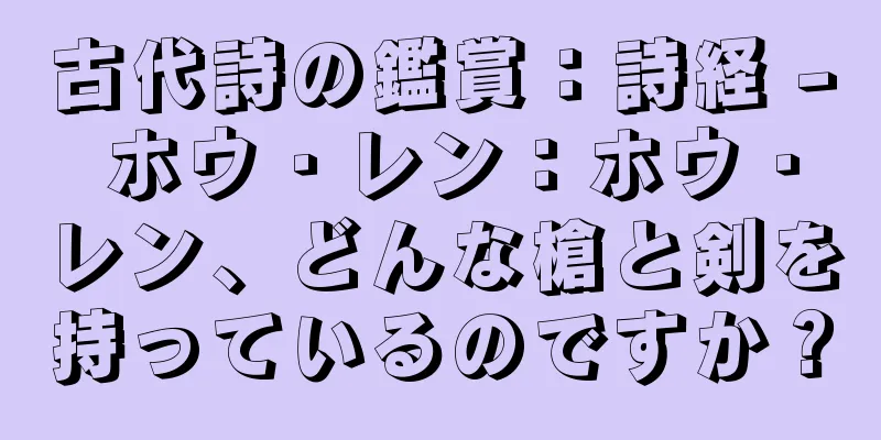 古代詩の鑑賞：詩経 - ホウ・レン：ホウ・レン、どんな槍と剣を持っているのですか？