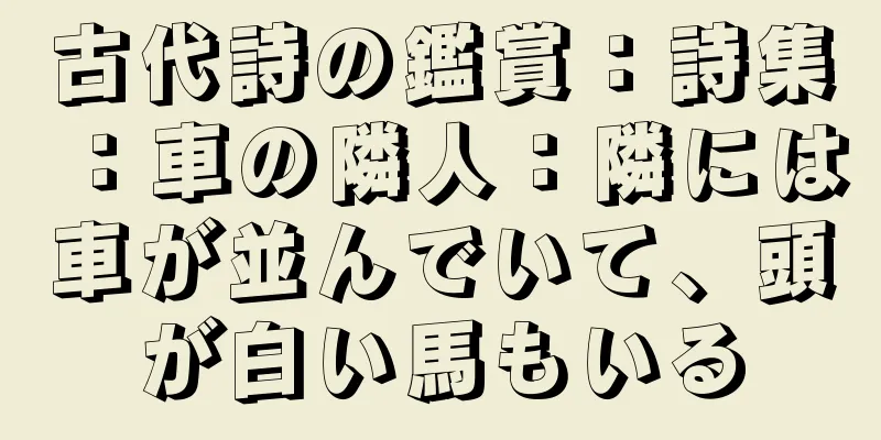 古代詩の鑑賞：詩集：車の隣人：隣には車が並んでいて、頭が白い馬もいる