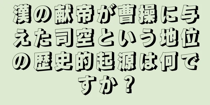 漢の献帝が曹操に与えた司空という地位の歴史的起源は何ですか？