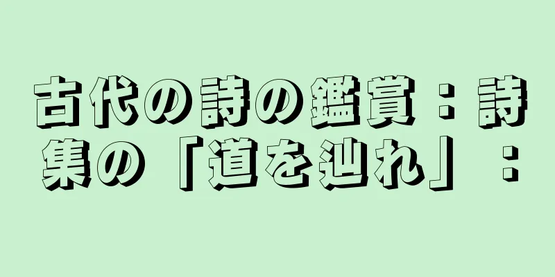 古代の詩の鑑賞：詩集の「道を辿れ」：