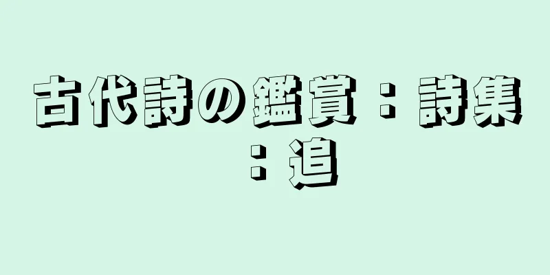 古代詩の鑑賞：詩集：追