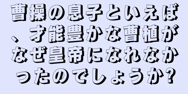 曹操の息子といえば、才能豊かな曹植がなぜ皇帝になれなかったのでしょうか?