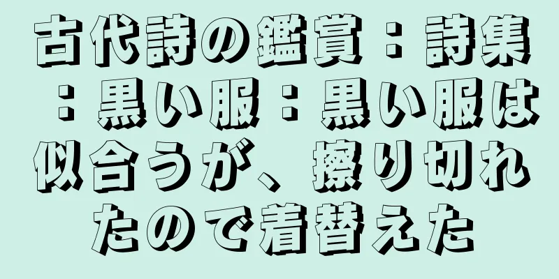 古代詩の鑑賞：詩集：黒い服：黒い服は似合うが、擦り切れたので着替えた