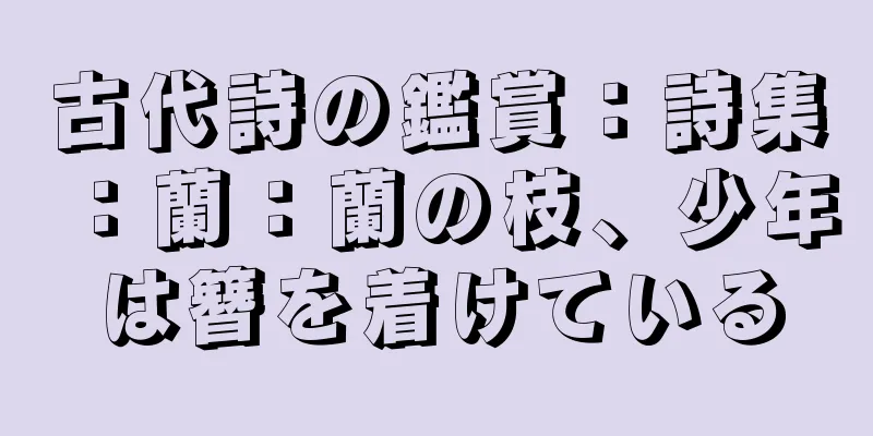 古代詩の鑑賞：詩集：蘭：蘭の枝、少年は簪を着けている