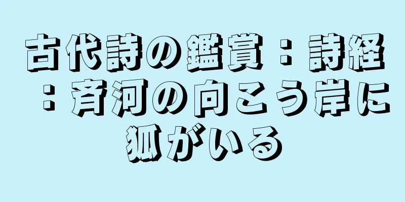 古代詩の鑑賞：詩経：斉河の向こう岸に狐がいる