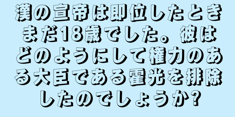 漢の宣帝は即位したときまだ18歳でした。彼はどのようにして権力のある大臣である霍光を排除したのでしょうか?