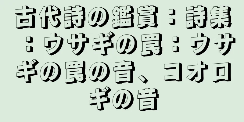 古代詩の鑑賞：詩集：ウサギの罠：ウサギの罠の音、コオロギの音