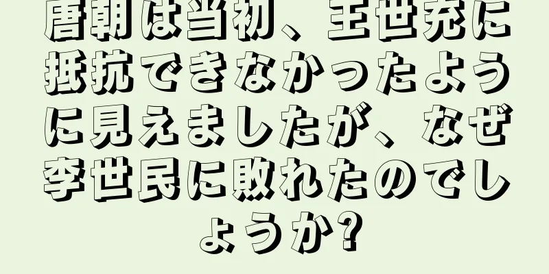 唐朝は当初、王世充に抵抗できなかったように見えましたが、なぜ李世民に敗れたのでしょうか?