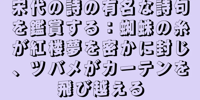 宋代の詩の有名な詩句を鑑賞する：蜘蛛の糸が紅楼夢を密かに封じ、ツバメがカーテンを飛び越える
