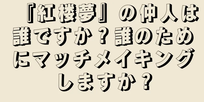 『紅楼夢』の仲人は誰ですか？誰のためにマッチメイキングしますか？