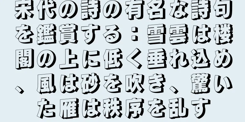 宋代の詩の有名な詩句を鑑賞する：雪雲は楼閣の上に低く垂れ込め、風は砂を吹き、驚いた雁は秩序を乱す