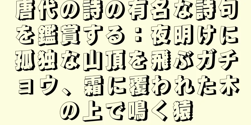 唐代の詩の有名な詩句を鑑賞する：夜明けに孤独な山頂を飛ぶガチョウ、霜に覆われた木の上で鳴く猿