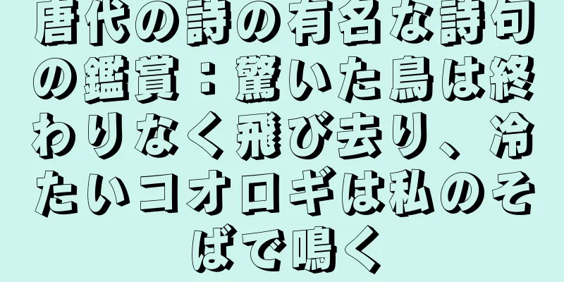唐代の詩の有名な詩句の鑑賞：驚いた鳥は終わりなく飛び去り、冷たいコオロギは私のそばで鳴く