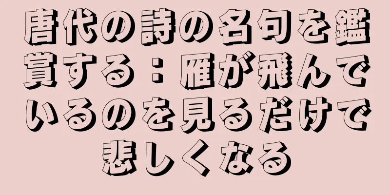 唐代の詩の名句を鑑賞する：雁が飛んでいるのを見るだけで悲しくなる