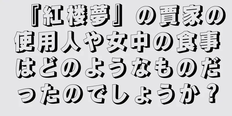 『紅楼夢』の賈家の使用人や女中の食事はどのようなものだったのでしょうか？