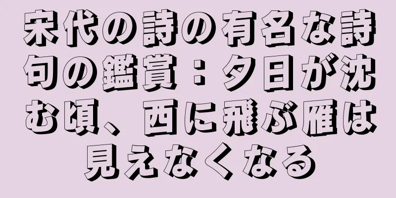 宋代の詩の有名な詩句の鑑賞：夕日が沈む頃、西に飛ぶ雁は見えなくなる