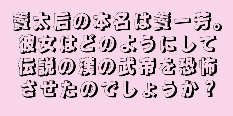 竇太后の本名は竇一芳。彼女はどのようにして伝説の漢の武帝を恐怖させたのでしょうか？