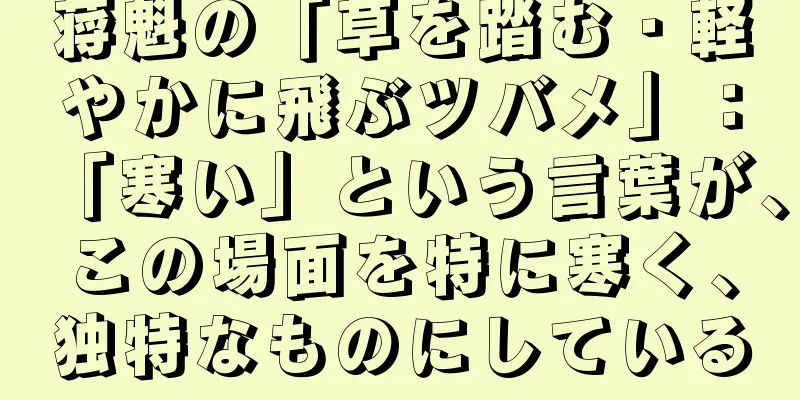 蒋魁の「草を踏む・軽やかに飛ぶツバメ」：「寒い」という言葉が、この場面を特に寒く、独特なものにしている
