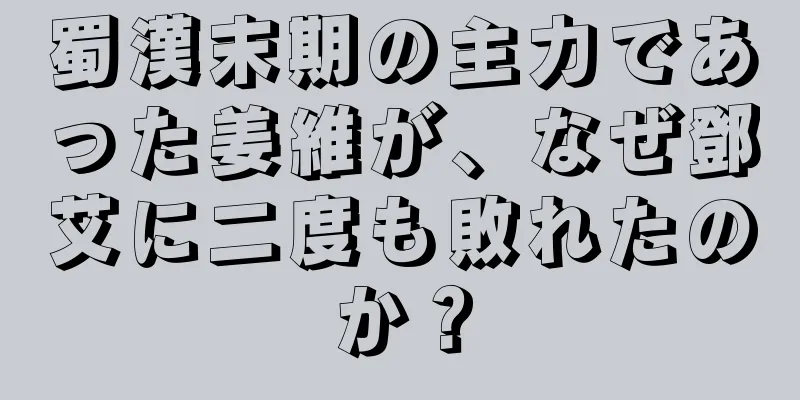 蜀漢末期の主力であった姜維が、なぜ鄧艾に二度も敗れたのか？
