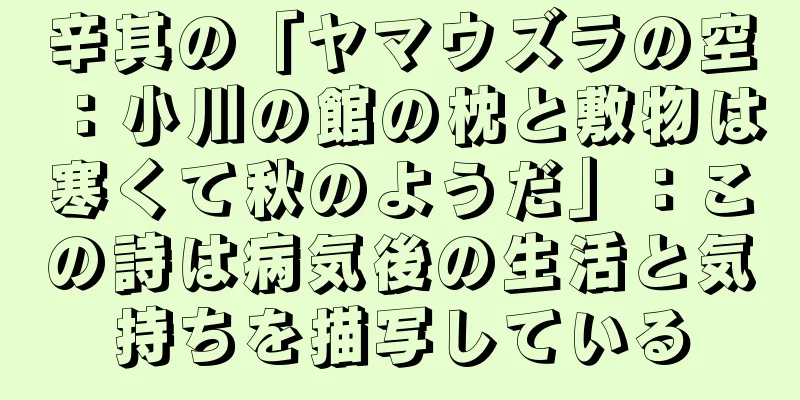 辛其の「ヤマウズラの空：小川の館の枕と敷物は寒くて秋のようだ」：この詩は病気後の生活と気持ちを描写している