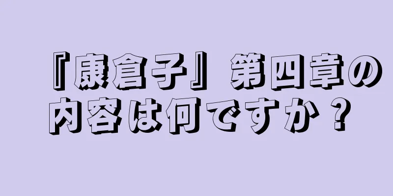 『康倉子』第四章の内容は何ですか？