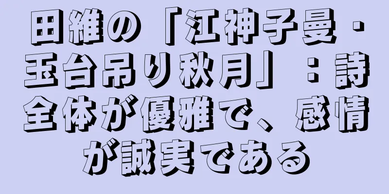 田維の「江神子曼・玉台吊り秋月」：詩全体が優雅で、感情が誠実である
