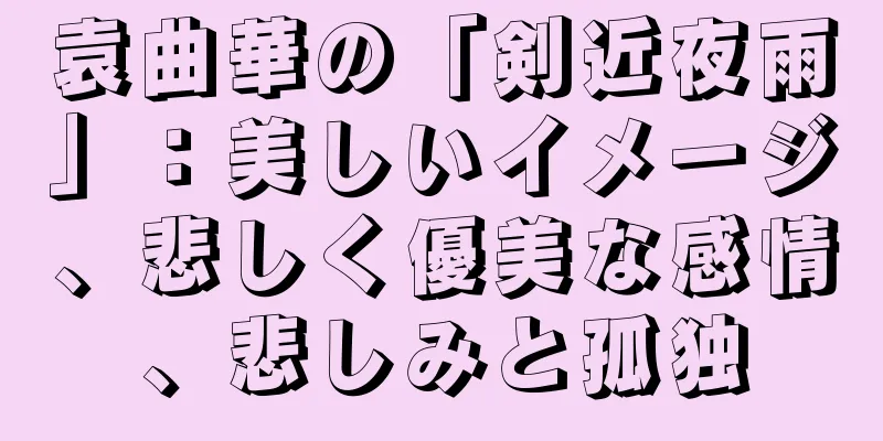 袁曲華の「剣近夜雨」：美しいイメージ、悲しく優美な感情、悲しみと孤独
