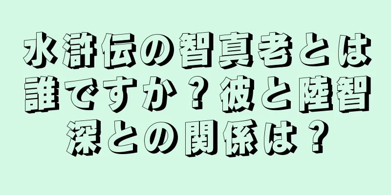 水滸伝の智真老とは誰ですか？彼と陸智深との関係は？