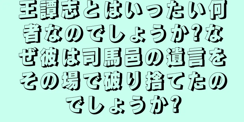 王譚志とはいったい何者なのでしょうか?なぜ彼は司馬邑の遺言をその場で破り捨てたのでしょうか?