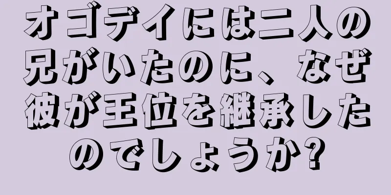 オゴデイには二人の兄がいたのに、なぜ彼が王位を継承したのでしょうか?