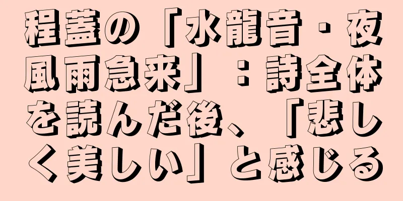程蓋の「水龍音・夜風雨急来」：詩全体を読んだ後、「悲しく美しい」と感じる