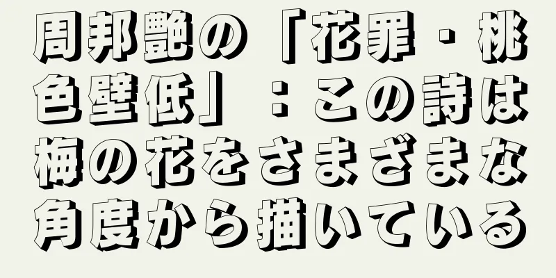 周邦艶の「花罪・桃色壁低」：この詩は梅の花をさまざまな角度から描いている