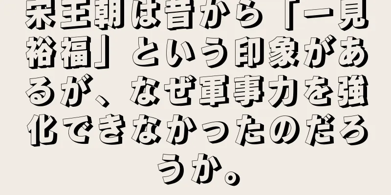 宋王朝は昔から「一見裕福」という印象があるが、なぜ軍事力を強化できなかったのだろうか。