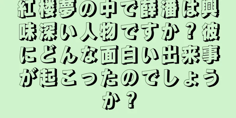 紅楼夢の中で薛潘は興味深い人物ですか？彼にどんな面白い出来事が起こったのでしょうか？