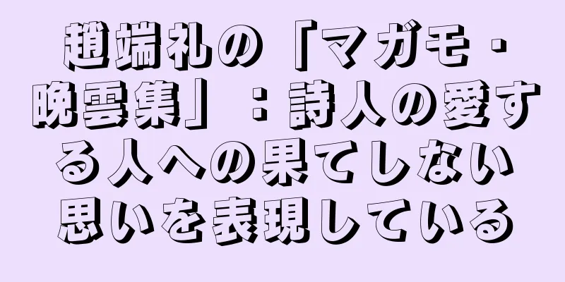 趙端礼の「マガモ・晩雲集」：詩人の愛する人への果てしない思いを表現している