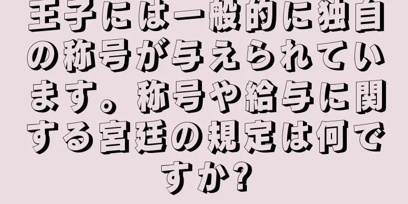 王子には一般的に独自の称号が与えられています。称号や給与に関する宮廷の規定は何ですか?