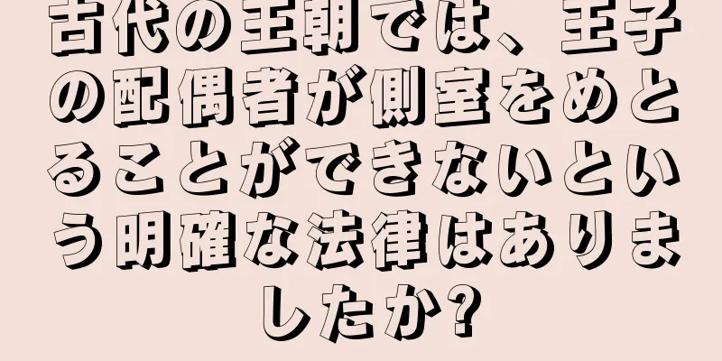 古代の王朝では、王子の配偶者が側室をめとることができないという明確な法律はありましたか?