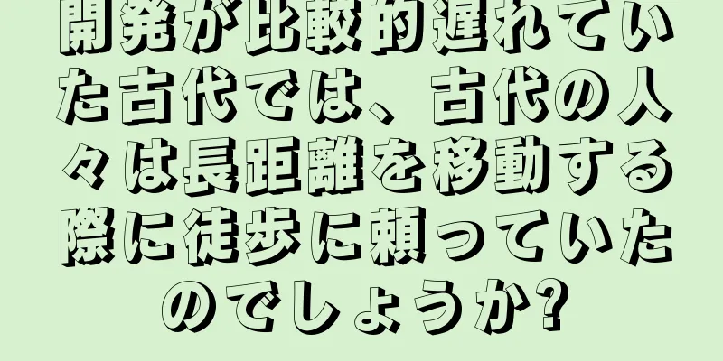 開発が比較的遅れていた古代では、古代の人々は長距離を移動する際に徒歩に頼っていたのでしょうか?