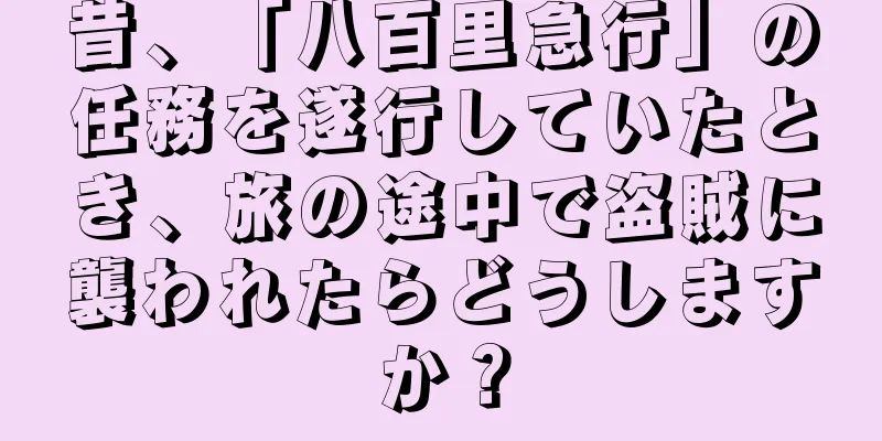 昔、「八百里急行」の任務を遂行していたとき、旅の途中で盗賊に襲われたらどうしますか？