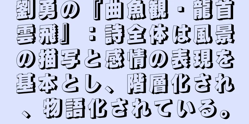 劉勇の『曲魚観・龍首雲飛』：詩全体は風景の描写と感情の表現を基本とし、階層化され、物語化されている。