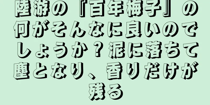 陸游の『百年梅子』の何がそんなに良いのでしょうか？泥に落ちて塵となり、香りだけが残る