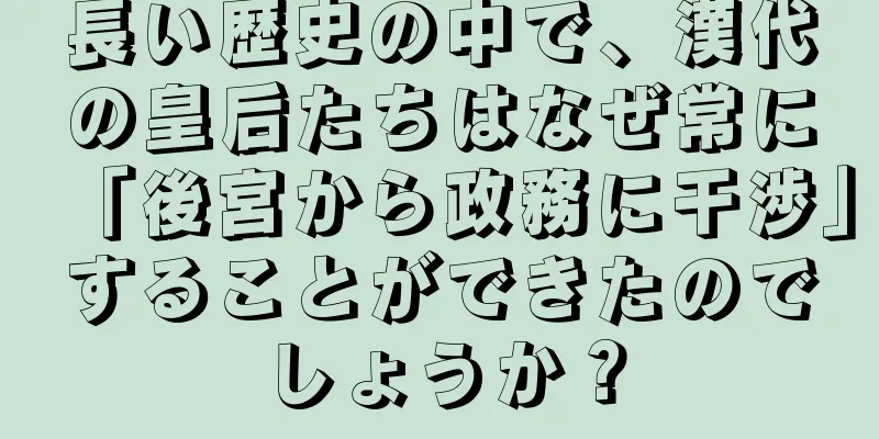 長い歴史の中で、漢代の皇后たちはなぜ常に「後宮から政務に干渉」することができたのでしょうか？