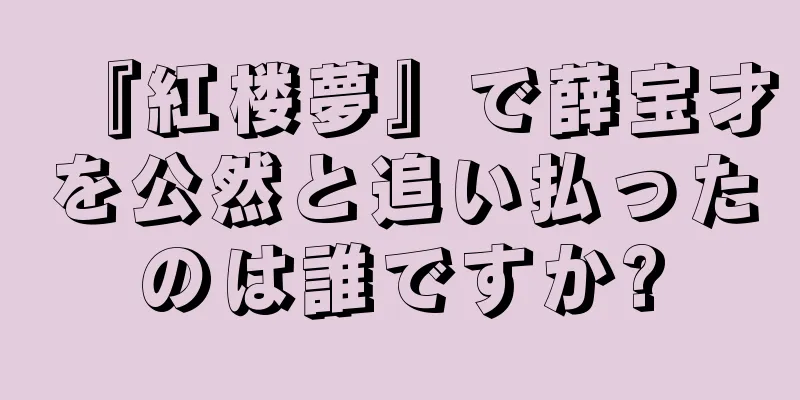 『紅楼夢』で薛宝才を公然と追い払ったのは誰ですか?