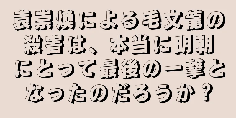 袁崇煥による毛文龍の殺害は、本当に明朝にとって最後の一撃となったのだろうか？