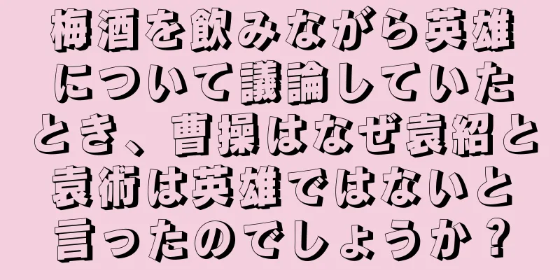 梅酒を飲みながら英雄について議論していたとき、曹操はなぜ袁紹と袁術は英雄ではないと言ったのでしょうか？