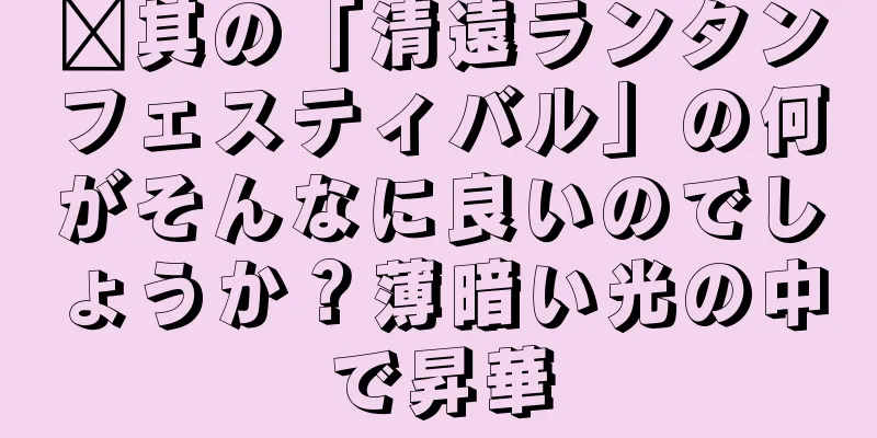 鑫其の「清遠ランタンフェスティバル」の何がそんなに良いのでしょうか？薄暗い光の中で昇華