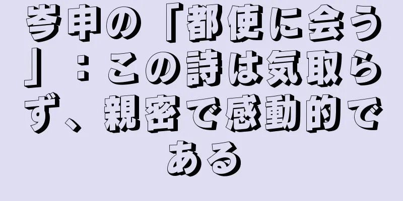 岑申の「都使に会う」：この詩は気取らず、親密で感動的である