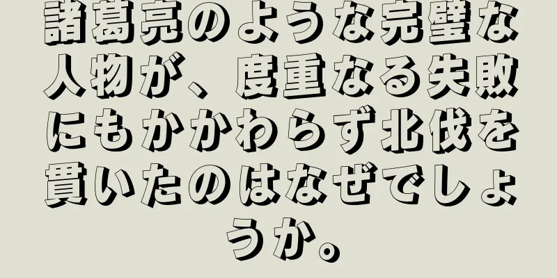 諸葛亮のような完璧な人物が、度重なる失敗にもかかわらず北伐を貫いたのはなぜでしょうか。