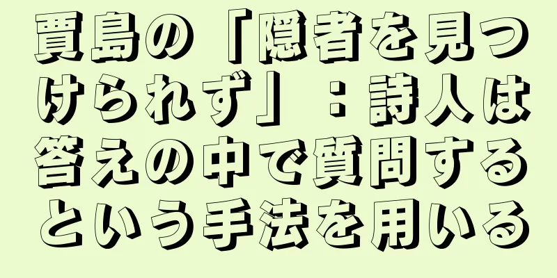 賈島の「隠者を見つけられず」：詩人は答えの中で質問するという手法を用いる