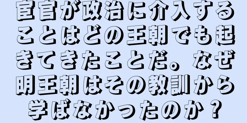 宦官が政治に介入することはどの王朝でも起きてきたことだ。なぜ明王朝はその教訓から学ばなかったのか？
